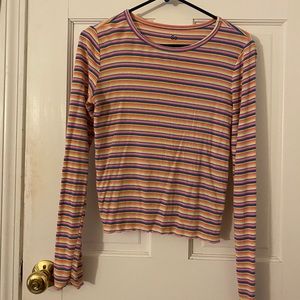 S.O (Target) Never worn lettuce edge striped top